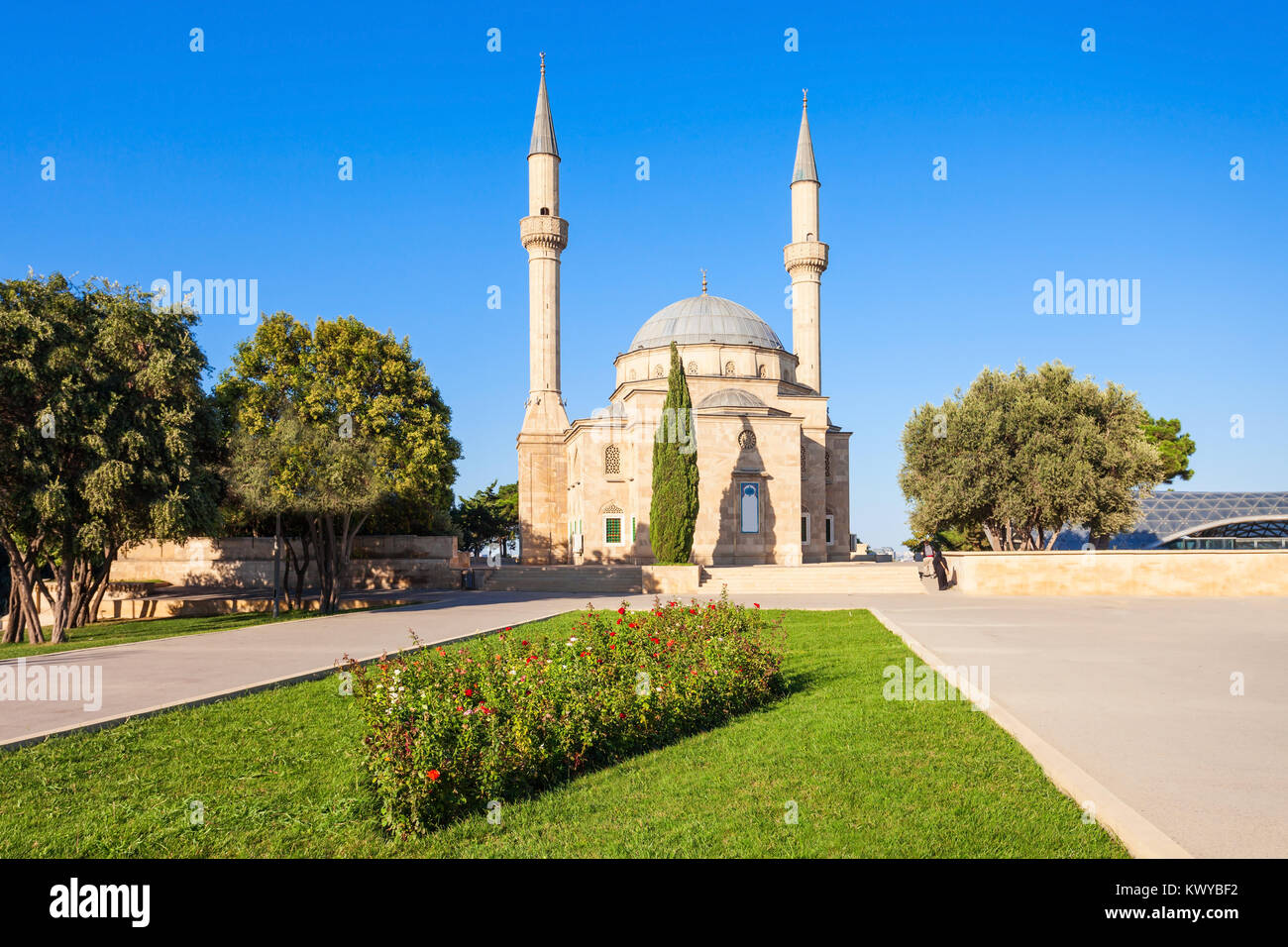 Die Moschee der Märtyrer oder Türkische Moschee ist eine Moschee in Baku, Aserbaidschan, in der Nähe der Märtyrer Lane Gasse. Stockfoto