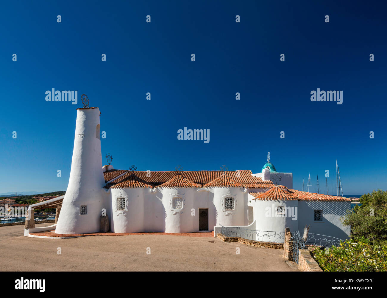 Chiesa di Stella Maris, Kirche in Porto Cervo, Costa Smeralda, Provinz Sassari, Sardinien, Italien Stockfoto