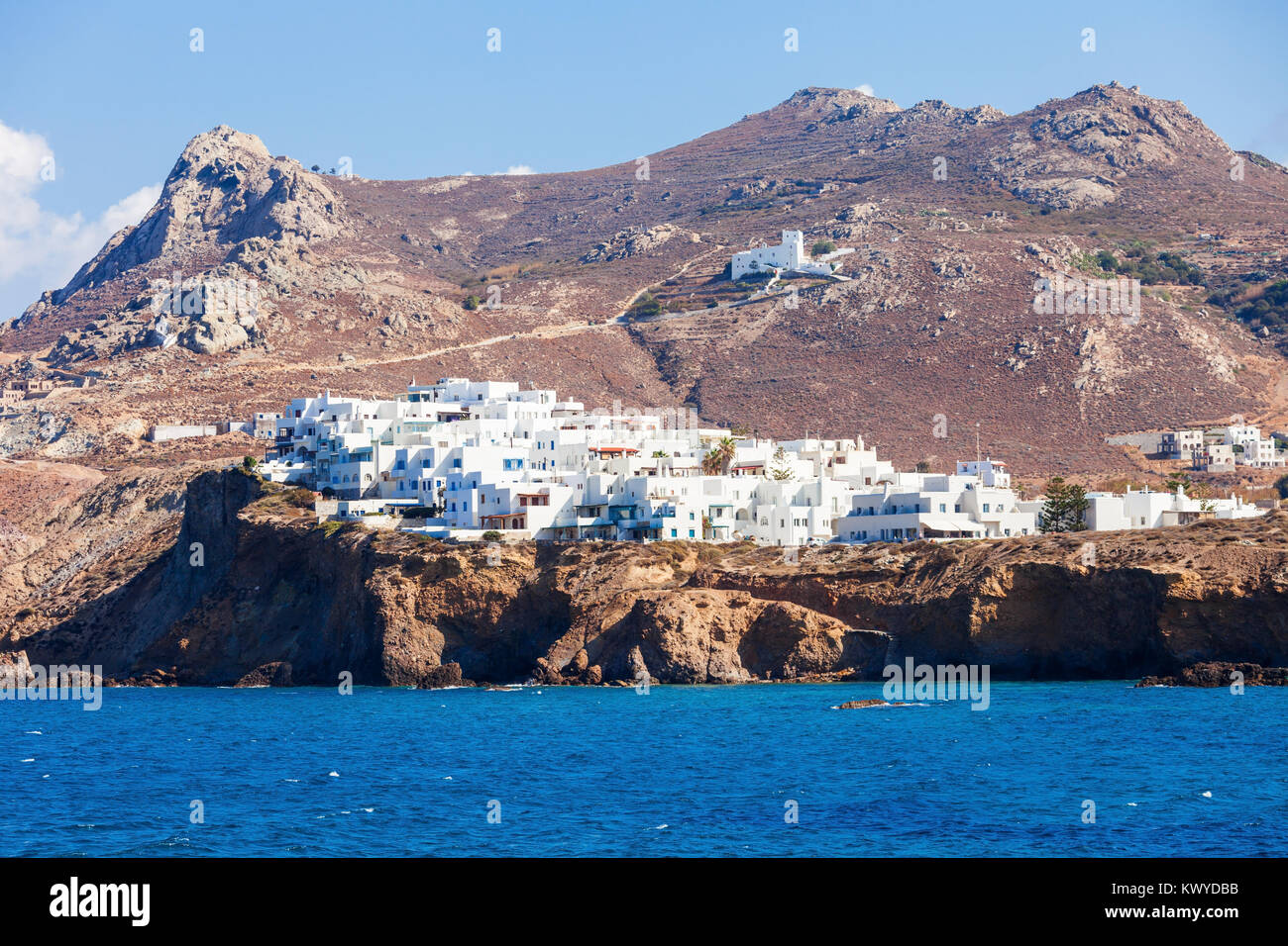 Insel Naxos Antenne Panoramablick. Naxos ist die größte der Kykladen Inseln in der Ägäis, Griechenland Stockfoto