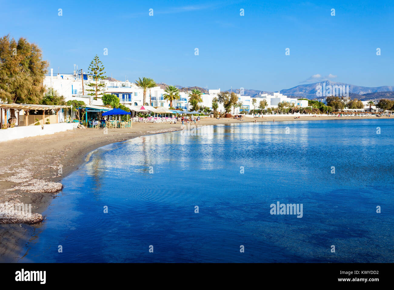 Naxos Agios Georgios Strand der Stadt oder Saint George Beach, Insel Naxos in Griechenland Stockfoto