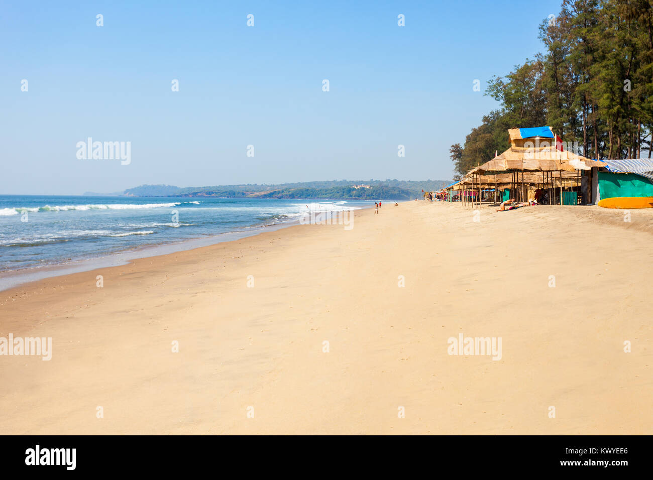 Beach Shack auf Keri oder Kerim oder Querim Beach in North Goa, Indien Stockfoto