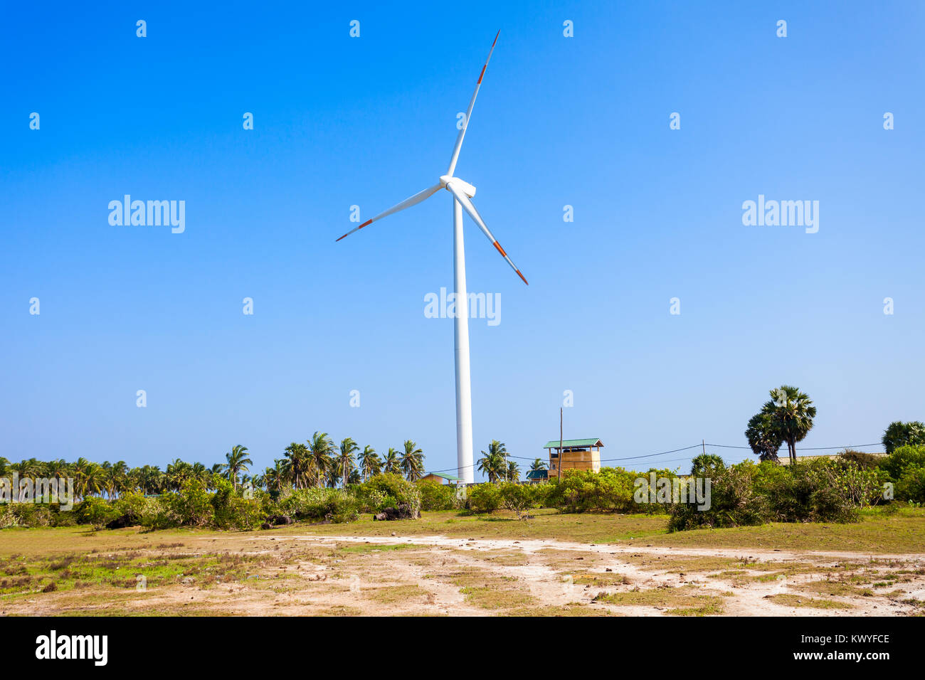 Windenergieanlagen in Kalpitiya, Sri Lanka. Wind Turbine ist ein Gerät