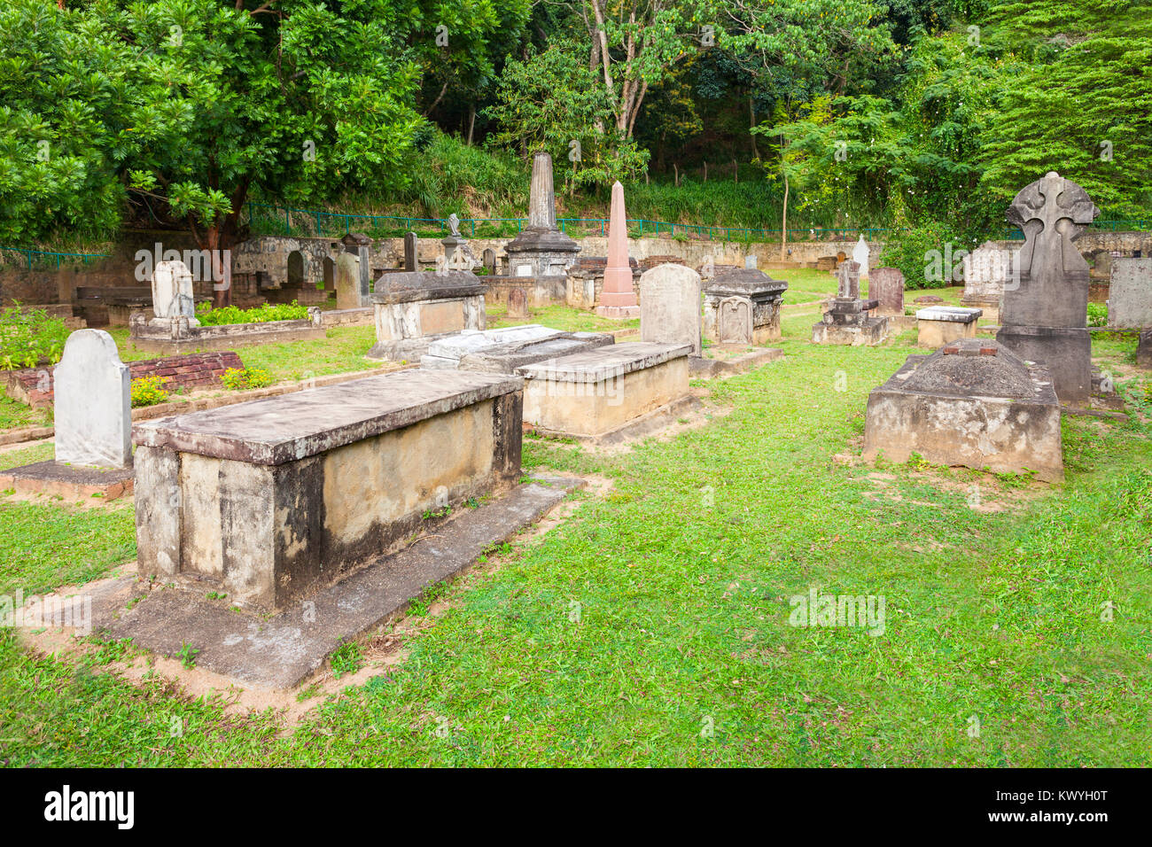 Britischen Garnisonsfriedhof oder Kandy Garnisonsfriedhof ist ein Britischer Friedhof in Kandy, Sri Lanka. Britischen Garnisonsfriedhof ist für Engländer w Stockfoto