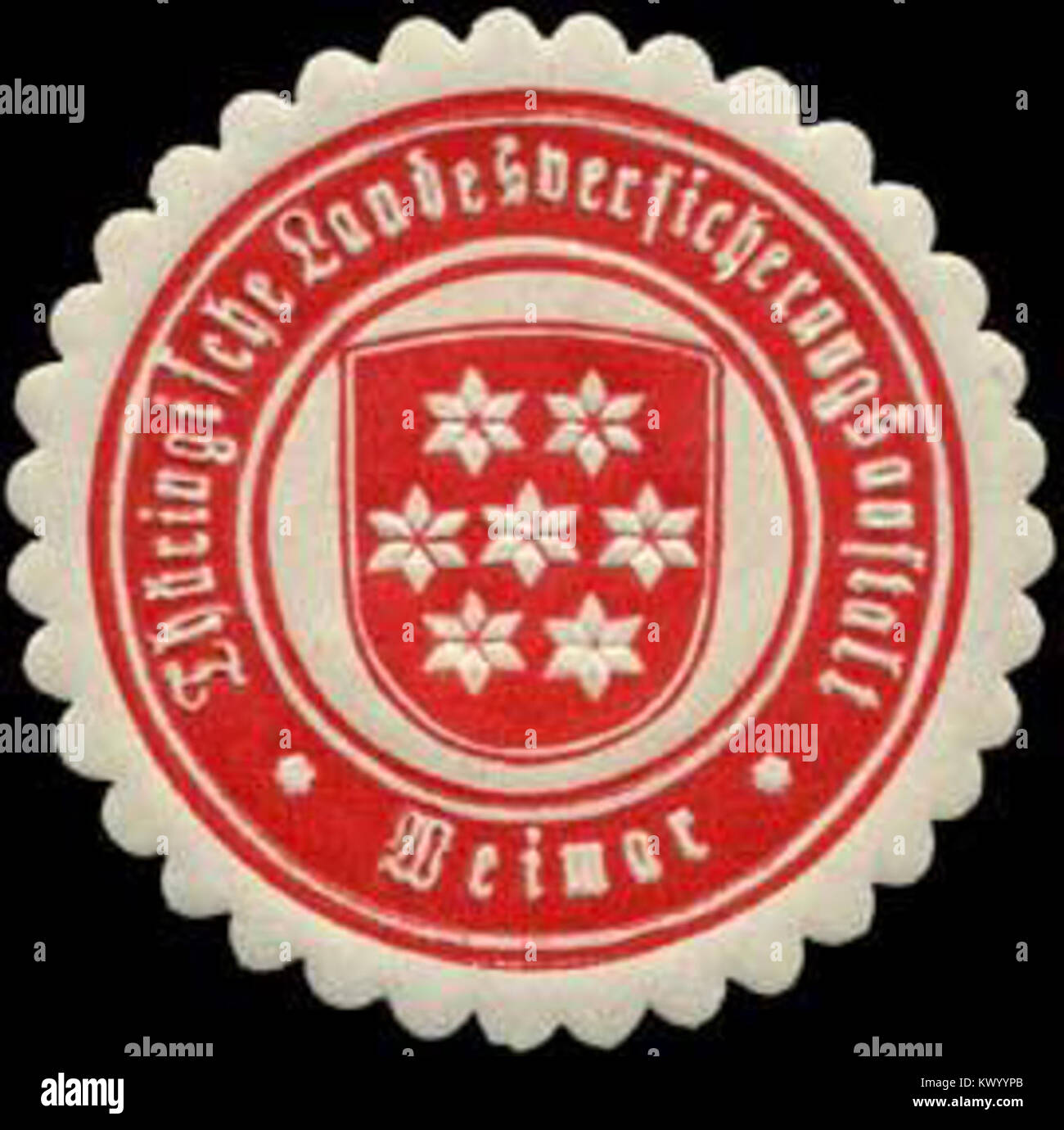 Siegelmarke Thüringische Landesversicherungsanstalt Weimar W 0313577 Stockfoto