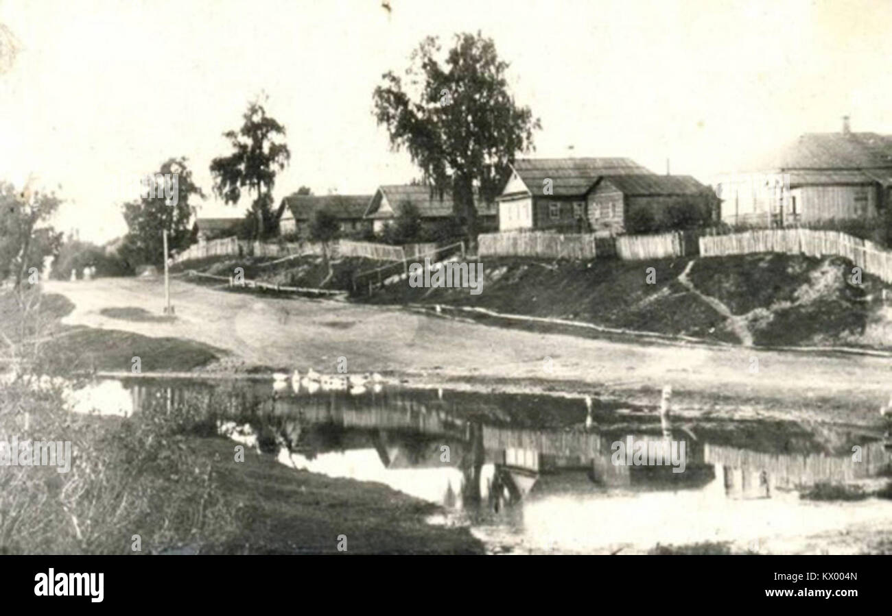 Ein Werk von Mahilouskaja, das Szenen aus Sienna zeigt, die für ihren künstlerischen Stil aus dem XX. Jahrhundert bekannt sind. Stockfoto