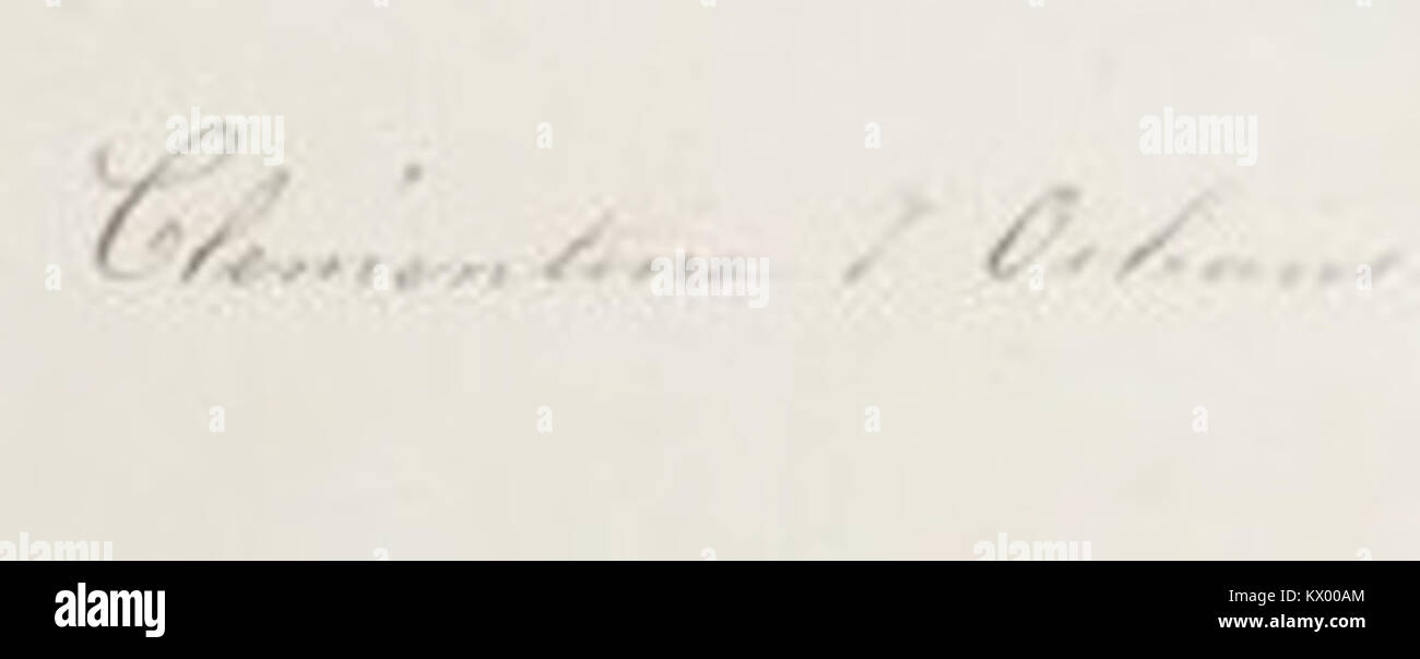 Handschriftliche Unterschrift von Clémentine d'Orléans, Prinzessin von Sachsen-Coburg und Gotha, die königliche persönliche Identifikation und historisches Autogramm darstellt. Stockfoto