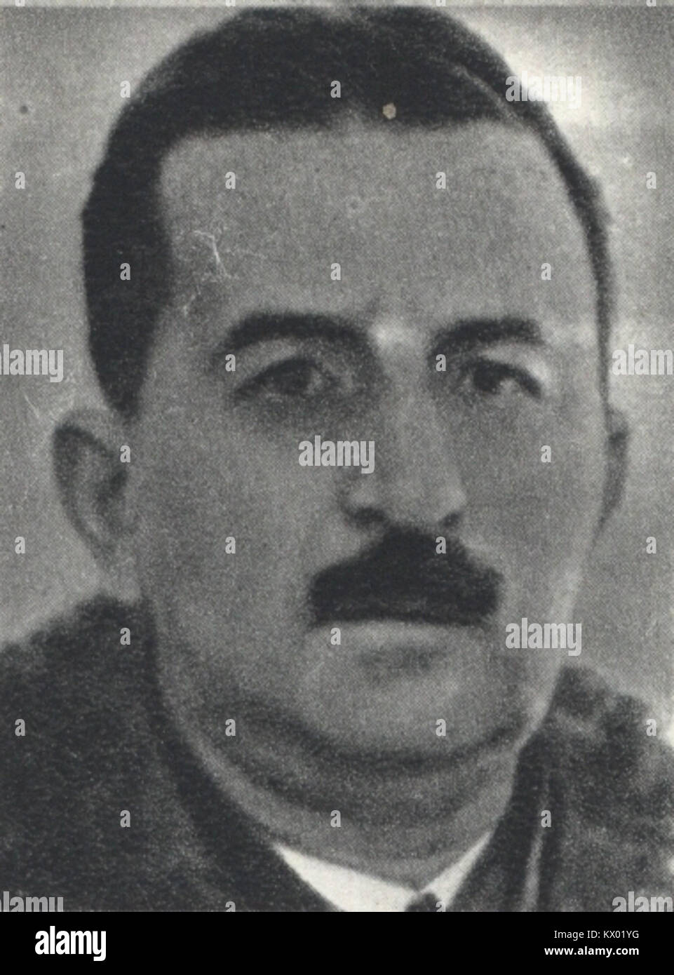 Porträt von Mieczysław Niedziałkowski, einem polnischen politischen Aktivisten und Führer der Arbeiterpartei, der seine öffentliche Rolle in der Polnischen Zwischenkriegspolitik Mitte des 20. Jahrhunderts einnimmt. Stockfoto