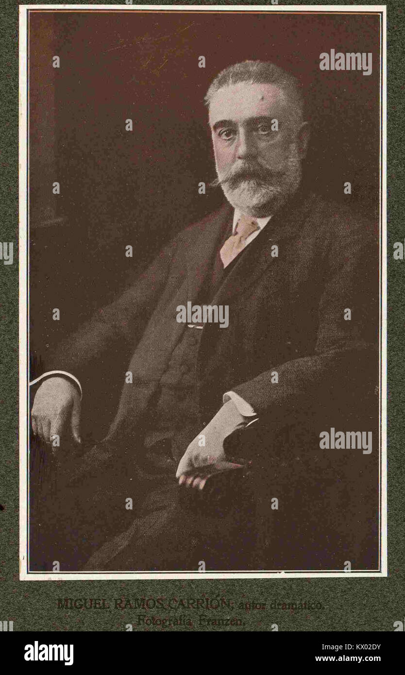 Miguel Ramos Carrión war eine historische Figur, die Franzen für seine Beiträge zur Literatur und Kultur dokumentierte. Stockfoto