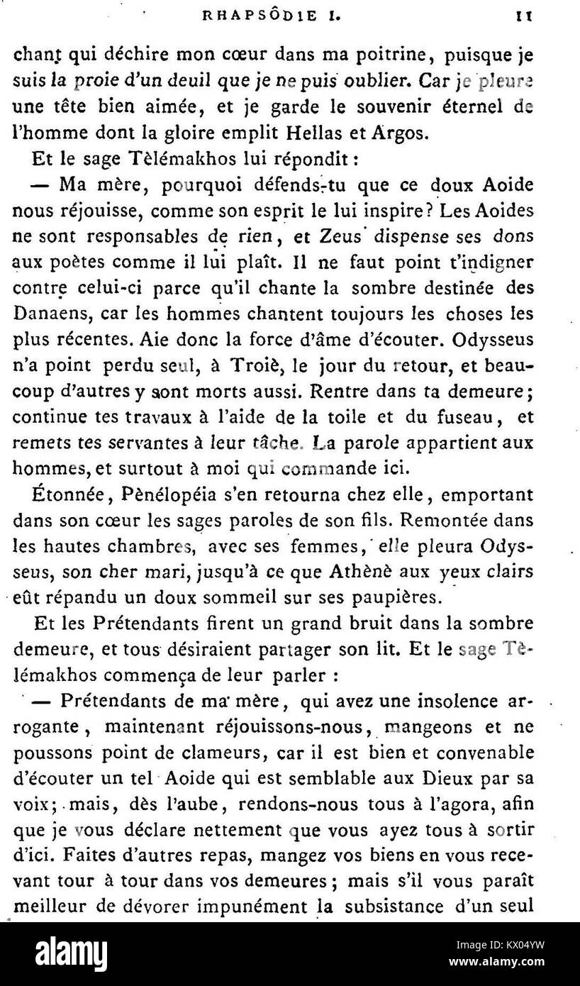 Eine Ausgabe oder Illustration, die sich auf „L’Odyssée“ bezieht, ein Epos, das Homer zugeschrieben wird und die klassische griechische Literatur und die frühe Literaturgeschichte repräsentiert. Stockfoto