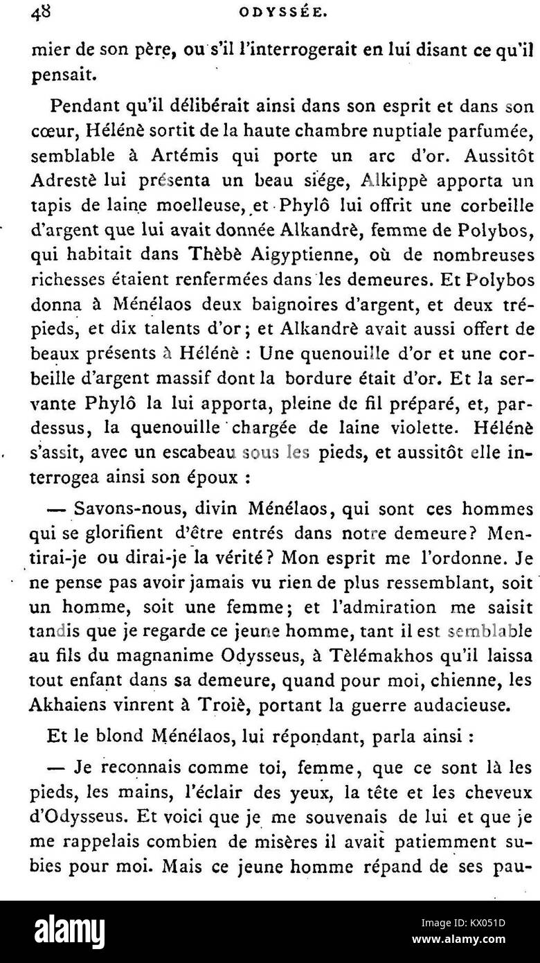 Eine Ausgabe oder Illustration von „L'Odyssée“, die erzählende Szenen aus Homers epischem Gedicht zeigt, das in der klassischen griechischen Literatur von zentraler Bedeutung ist. Stockfoto