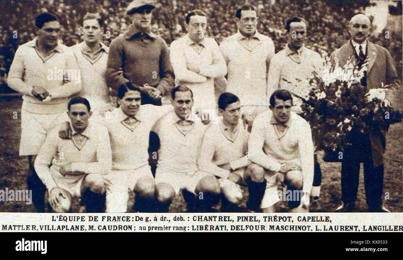 L Equipe De France De Football A La Coupe Du Monde 1930 Face A L Argentine Stockfotografie Alamy