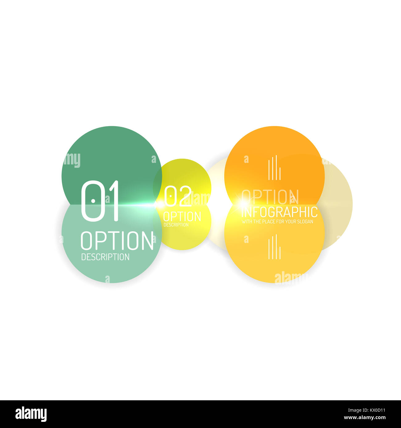 Überlappende geometrische Formen Komposition. business Infografiken, wählen Sie die Option Stockfoto