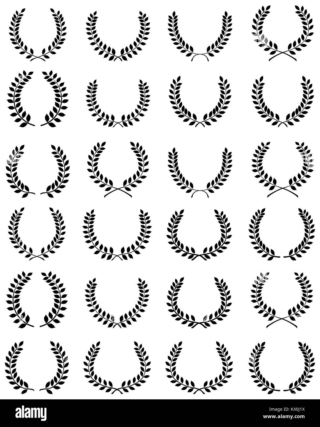 Silhouetten von Laurel Kränze, Vektor, Abbildung Stockfoto