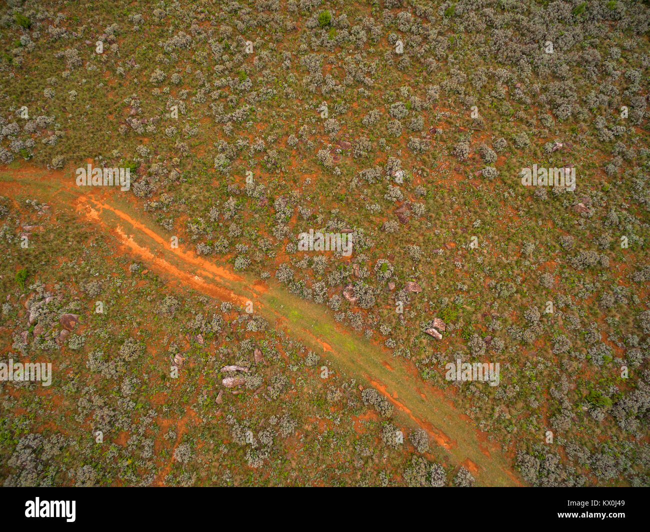 Eine Luftaufnahme einer Straße in Nyanga. Stockfoto