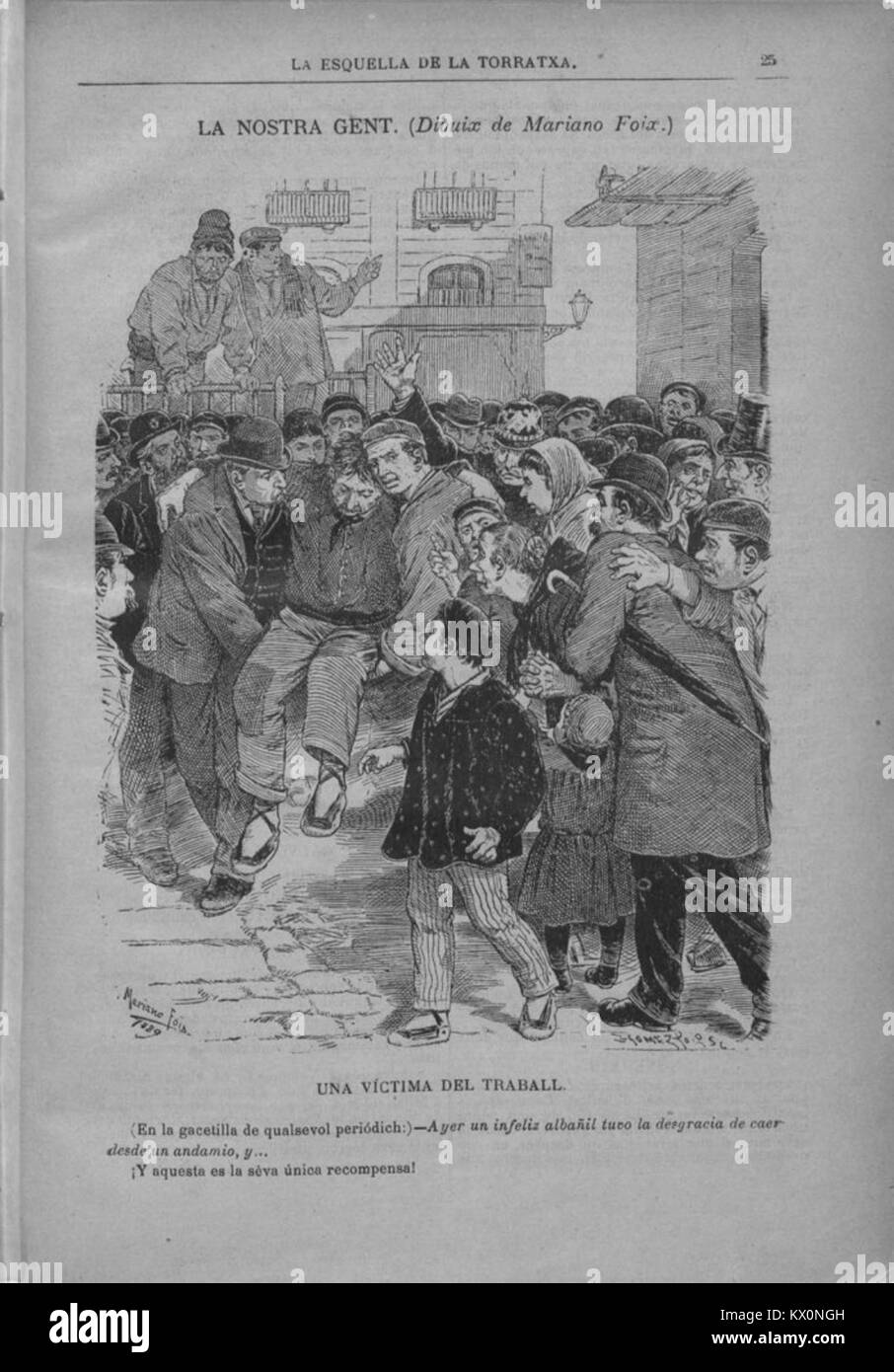 Die 1889 erschienene Ausgabe von „L'Esquella de la torratxa“, einer spanischen Publikation, bietet Einblicke in politische und soziale Angelegenheiten der damaligen Zeit und spiegelt die Bedenken und öffentlichen Diskussionen wider. Stockfoto