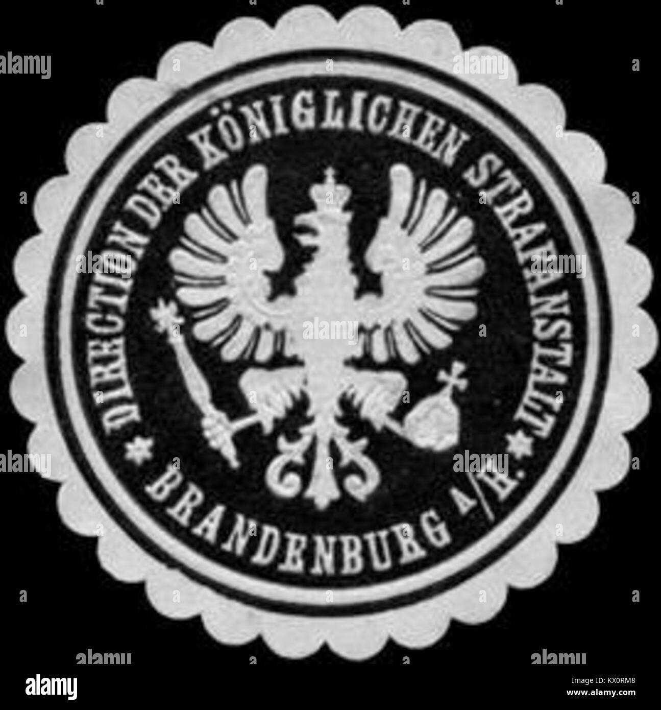 Siegelmarke Richtung der Königlichen Strafanstalt - Brandenburg an der Havel W 0205586 Stockfoto
