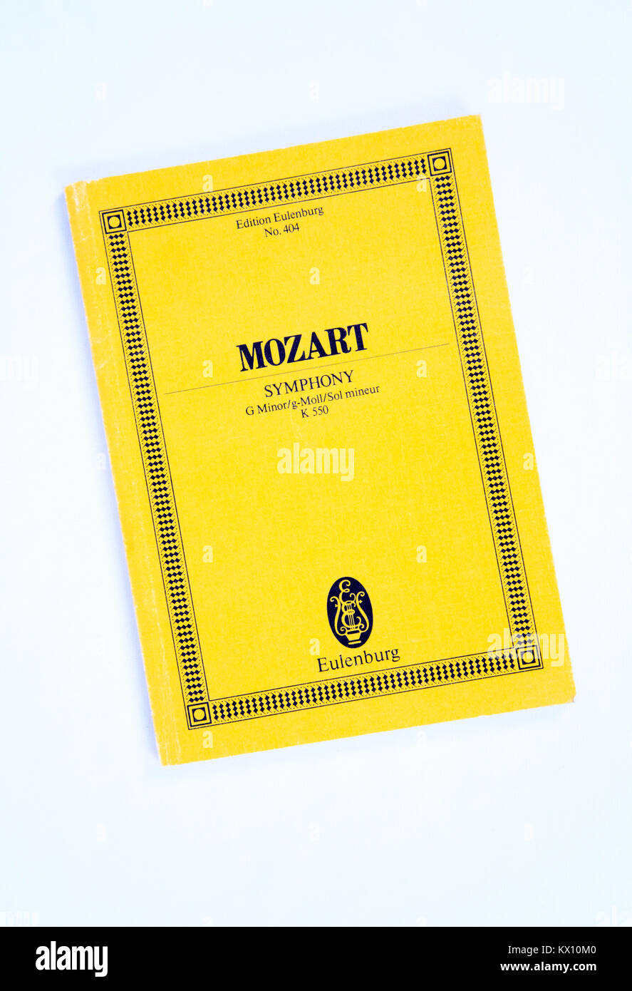 Eine Partitur der Sinfonie in G-Moll K 550 von Mozart. Stockfoto