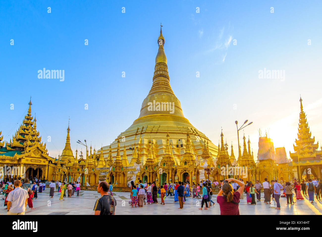 Shwedagon Paya Pagode in Yangon, Myanmar Stockfoto