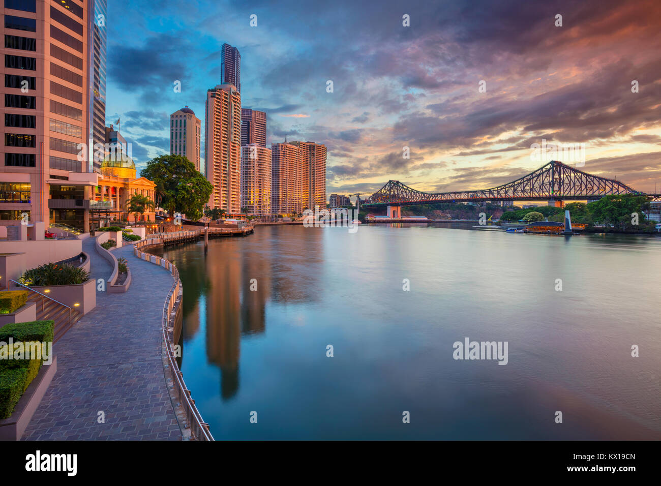 Brisbane. Stadtbild bild Skyline von Brisbane, Australien bei Sonnenaufgang. Stockfoto