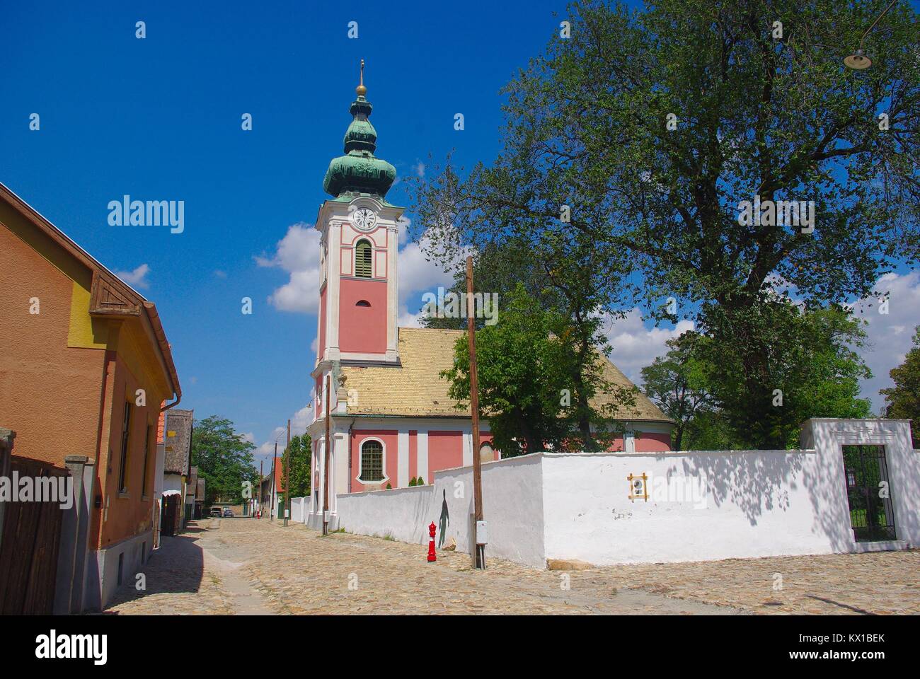 Die Altstadt von Székesfehérvár in Mittelungarn: Die alten serbischen Vorort (rácváros) und der Orthodoxen Kirche Stockfoto