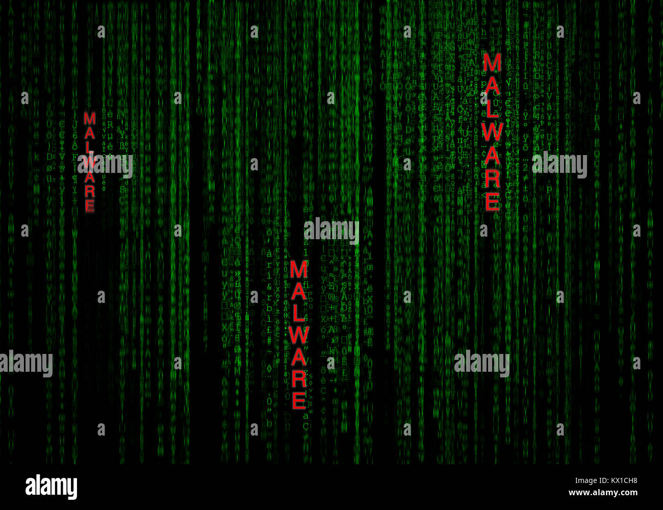Malware cyber Hintergrund als Konzept der Datensicherheit Schutz Stockfoto