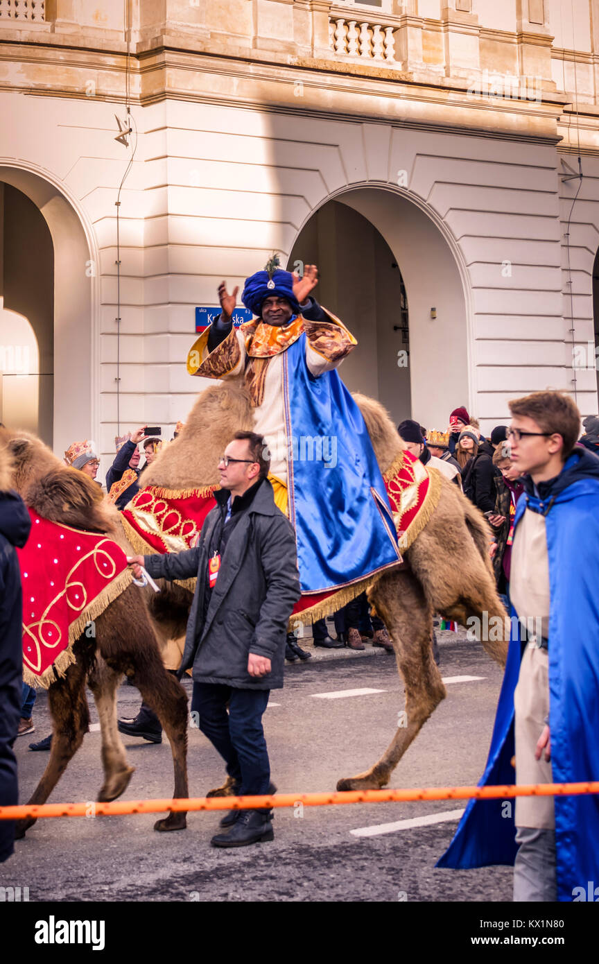 Warschau, Polen 6. Januar 2018 die Drei Weisen Straße Prozession