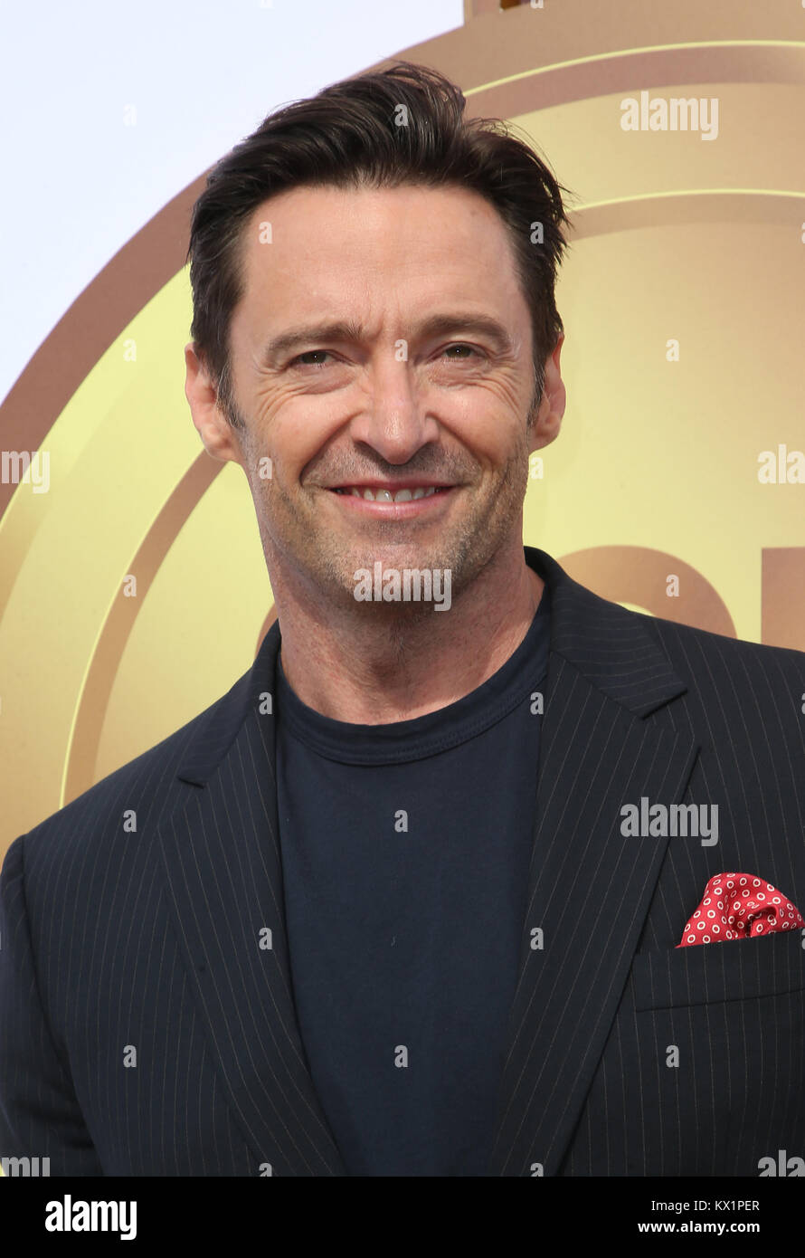 West Hollywood, CA. 6. Januar, 2018. Hugh Jackman im Gold erfüllt Golden 5. Geburtstag party Im Haus auf Sonnenuntergang in West Hollywood, Kalifornien am 6. Januar 2018. Credit: Faye Sadou/Medien Punch/Alamy leben Nachrichten Stockfoto