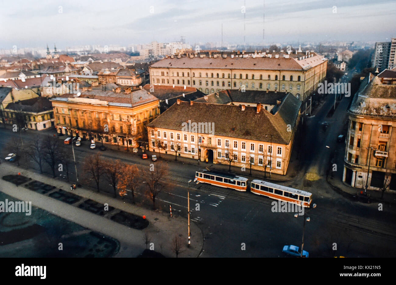 Rumänien 1994 - Timisoara Straßenbahn öffentlichen Verkehrsmitteln Stockfoto