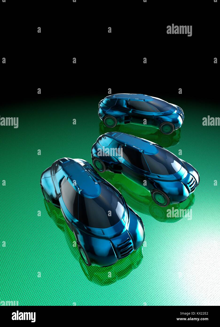 Selbst Fahrer Elektroautos, Illustration. Stockfoto