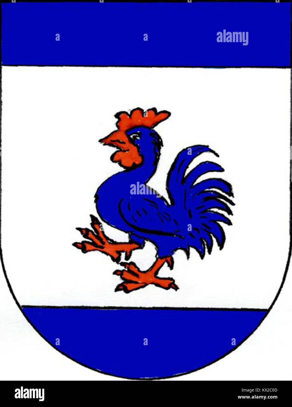 Historisches Siegel oder Emblem von Dobrá Voda bei Hořice, das die bürgerliche Autorität und die kommunale Identität repräsentiert. Stockfoto