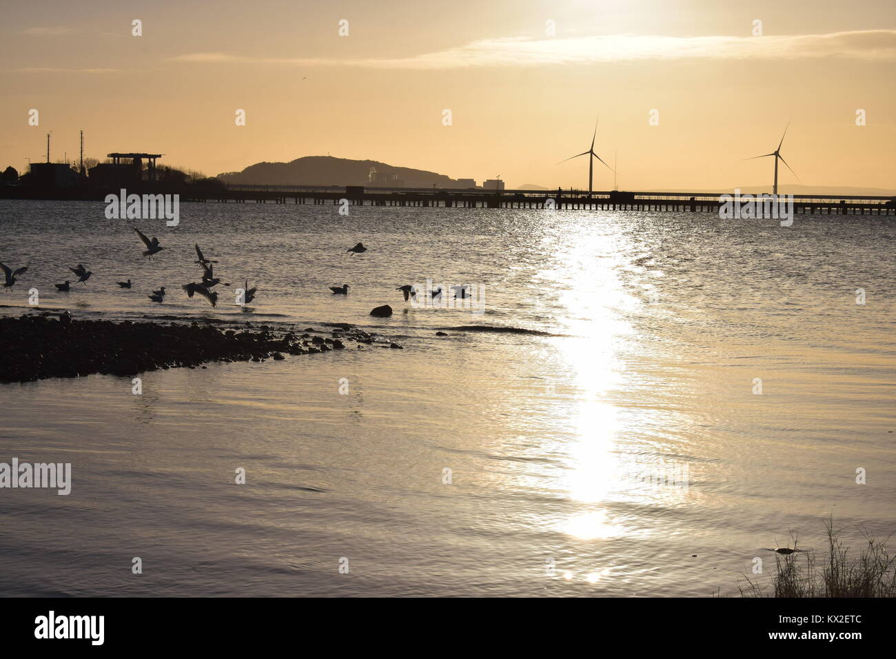 Sonnenuntergang in Largs Schottland Stockfoto