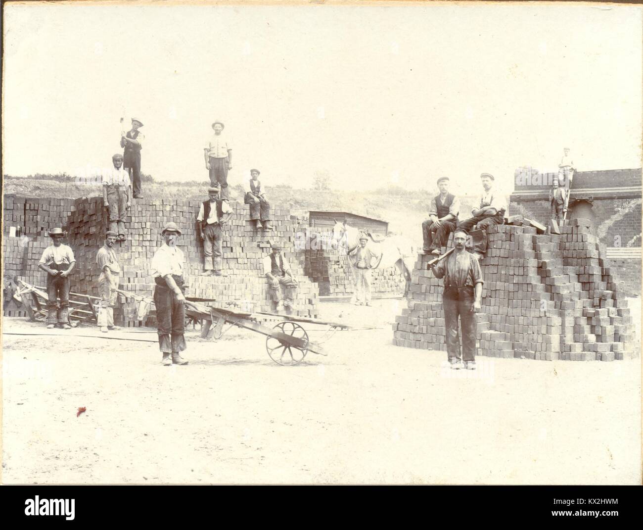 Kabinett Foto von Backstein Arbeitnehmer Stockfoto