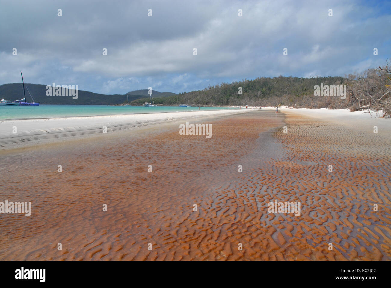 Roter Sand am Whitehaven Beach, Australien Stockfoto