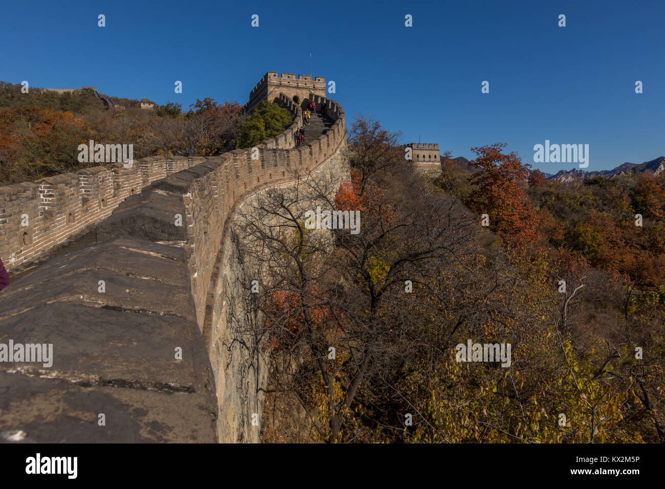 Große Chinesische Mauer bei Mutianyu Stockfoto