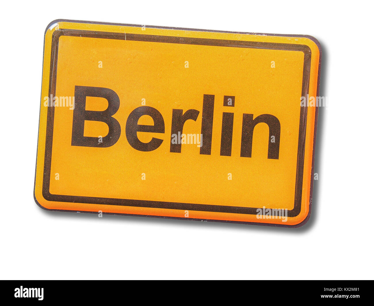 Berlin (Deutschland) souvenir Kühlschrank Magnet auf weißem Hintergrund Stockfoto