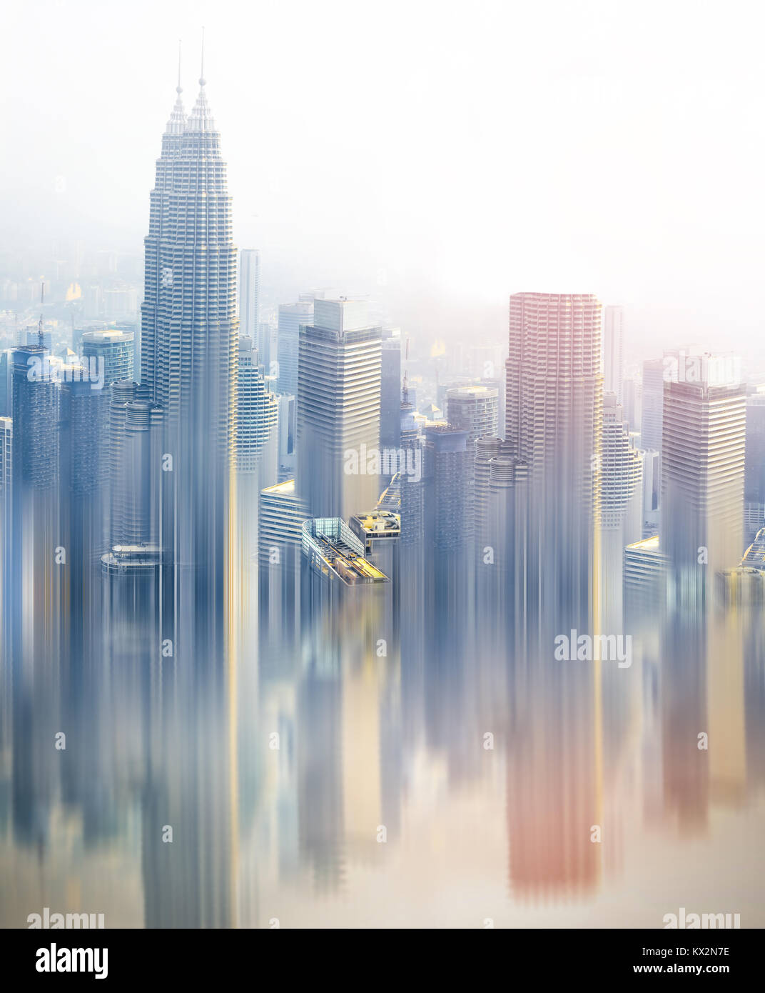 Wolkenkratzer skyline künstlerische Abbildung Stockfoto