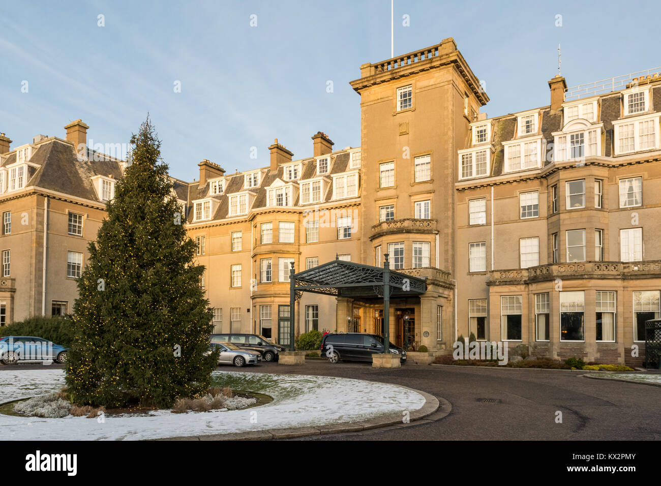 Der Eingang zum Gleneagles Hotel und Resort, Auchterarder Stockfoto