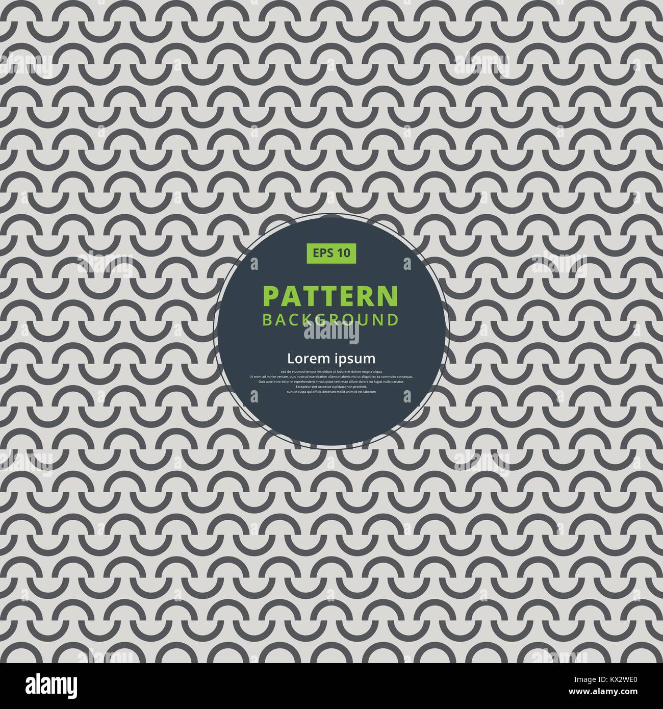 Abstraktes Muster Halbkreis wiederholenden geometrischen Kreisen Fliesen, Vector Illustration. Stock Vektor