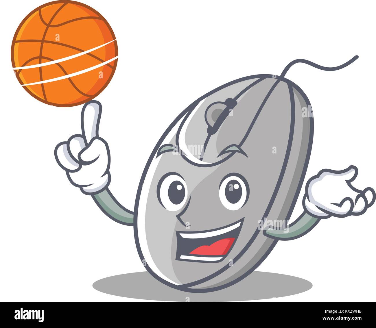 Mit basketball Maus Charakter Cartoon Stil Stock Vektor