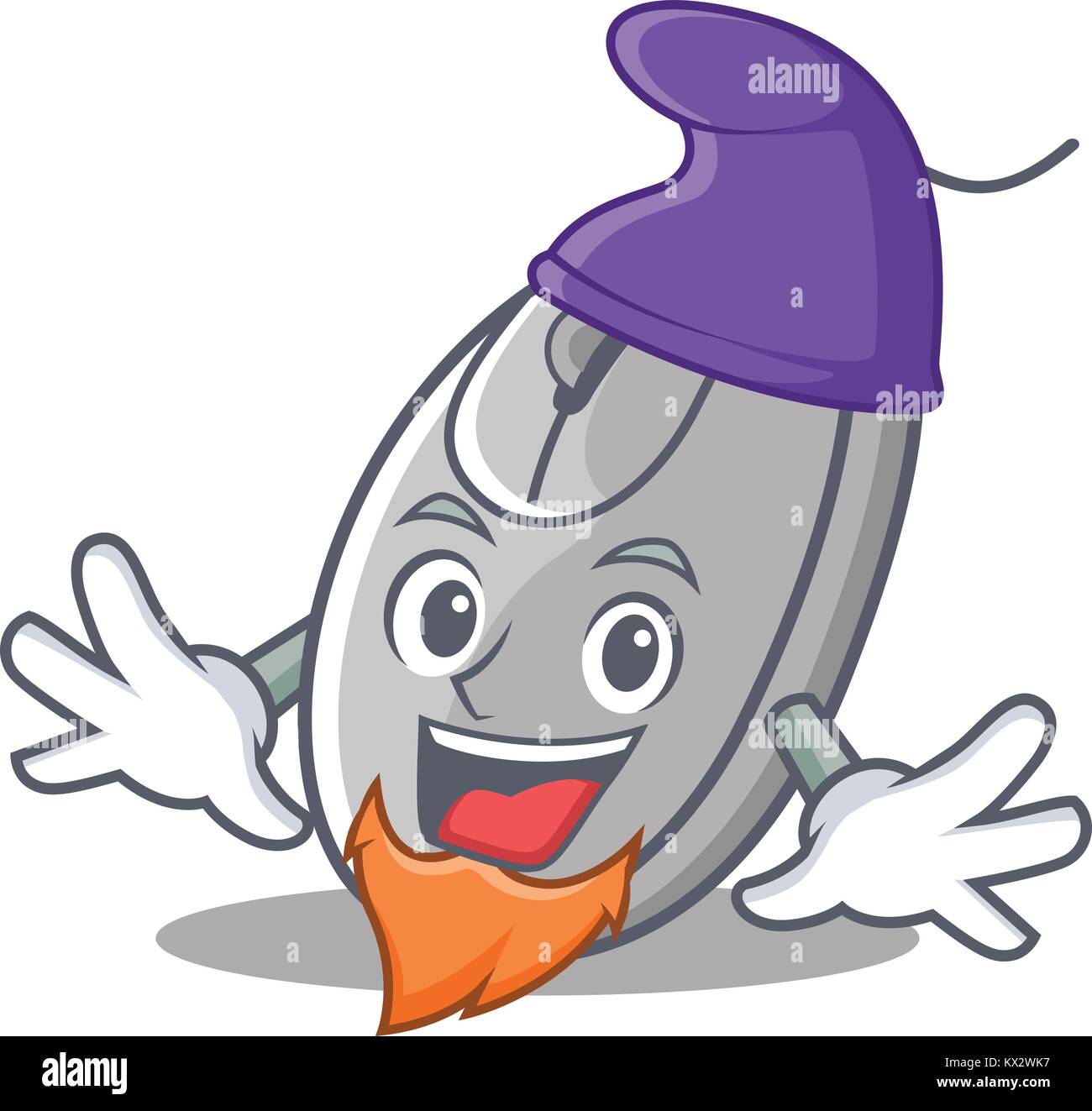 Elf Maus Charakter Cartoon Stil Stock Vektor