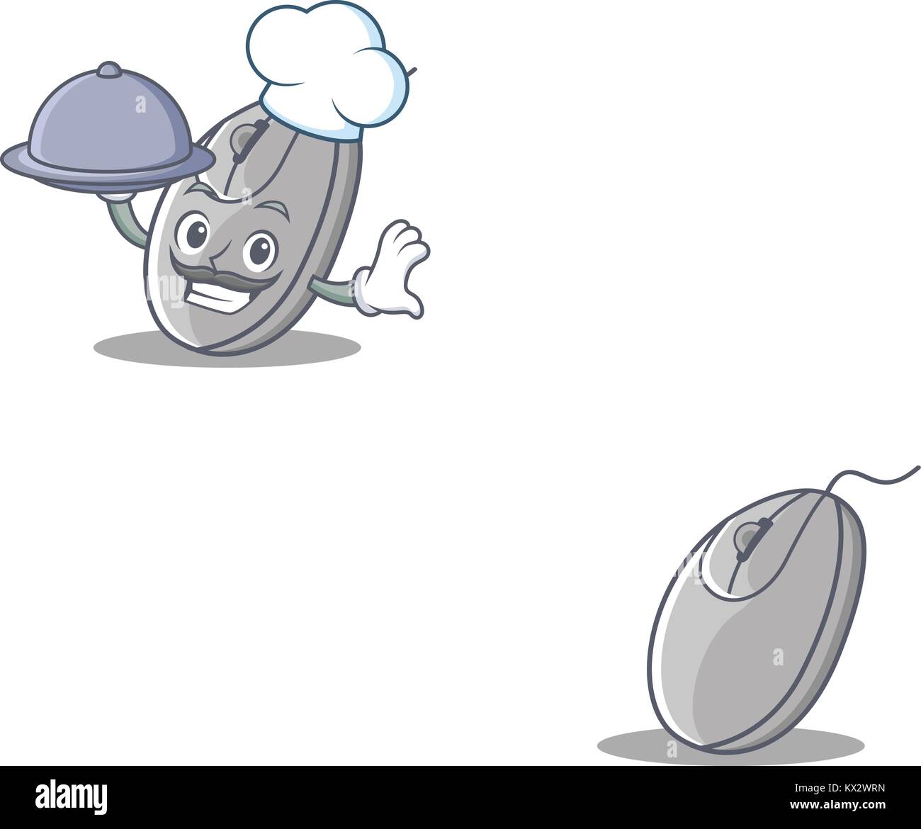 Koch mit Essen maus Maskottchen Cartoon Stil Stock Vektor