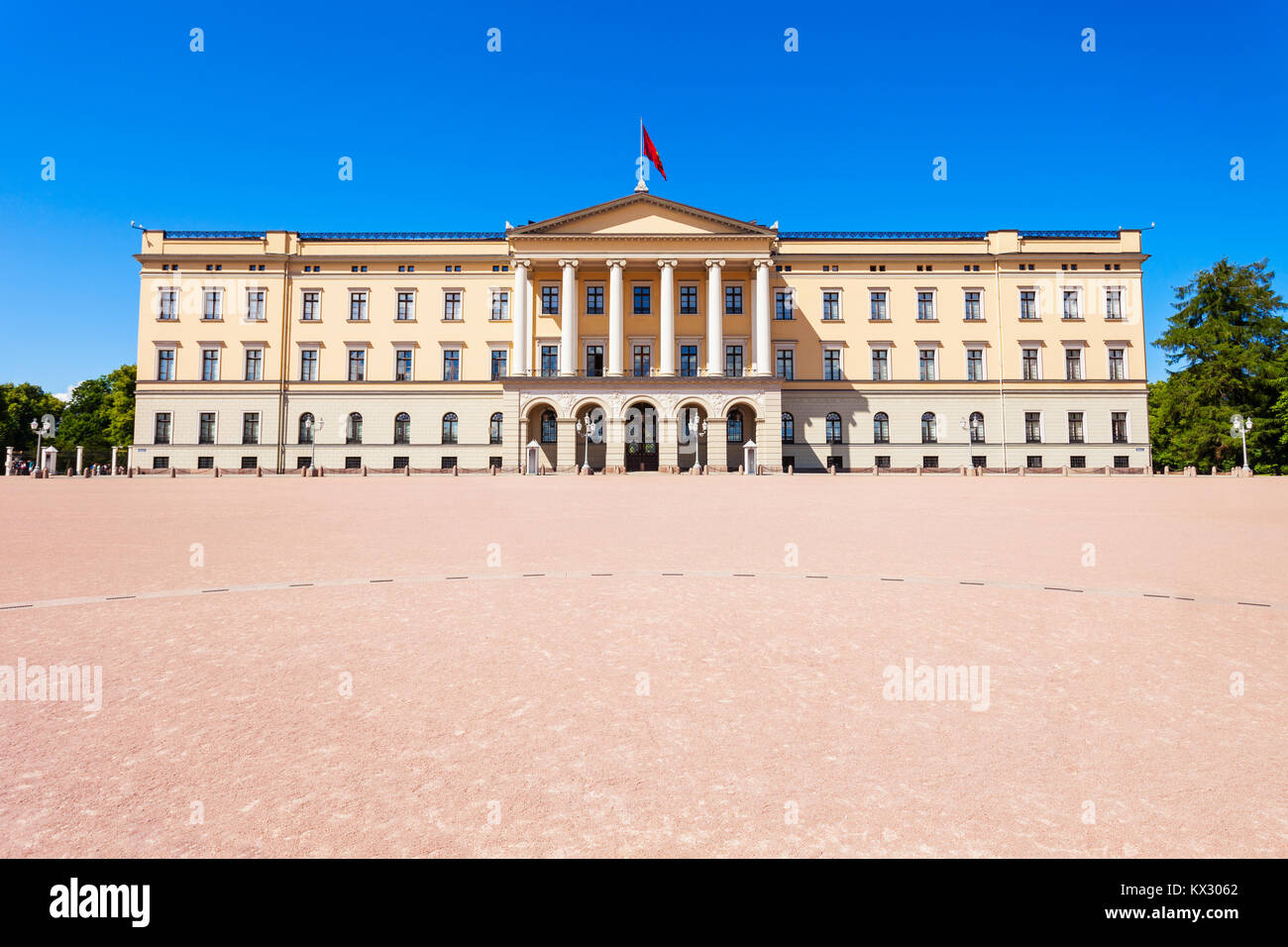 Royal Palace in Oslo, Norwegen. Royal Palace, die offizielle Residenz des norwegischen Monarchen. Stockfoto