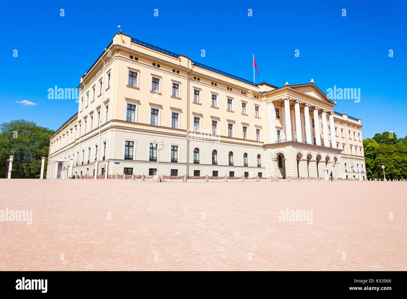 Royal Palace in Oslo, Norwegen. Royal Palace, die offizielle Residenz des norwegischen Monarchen. Stockfoto