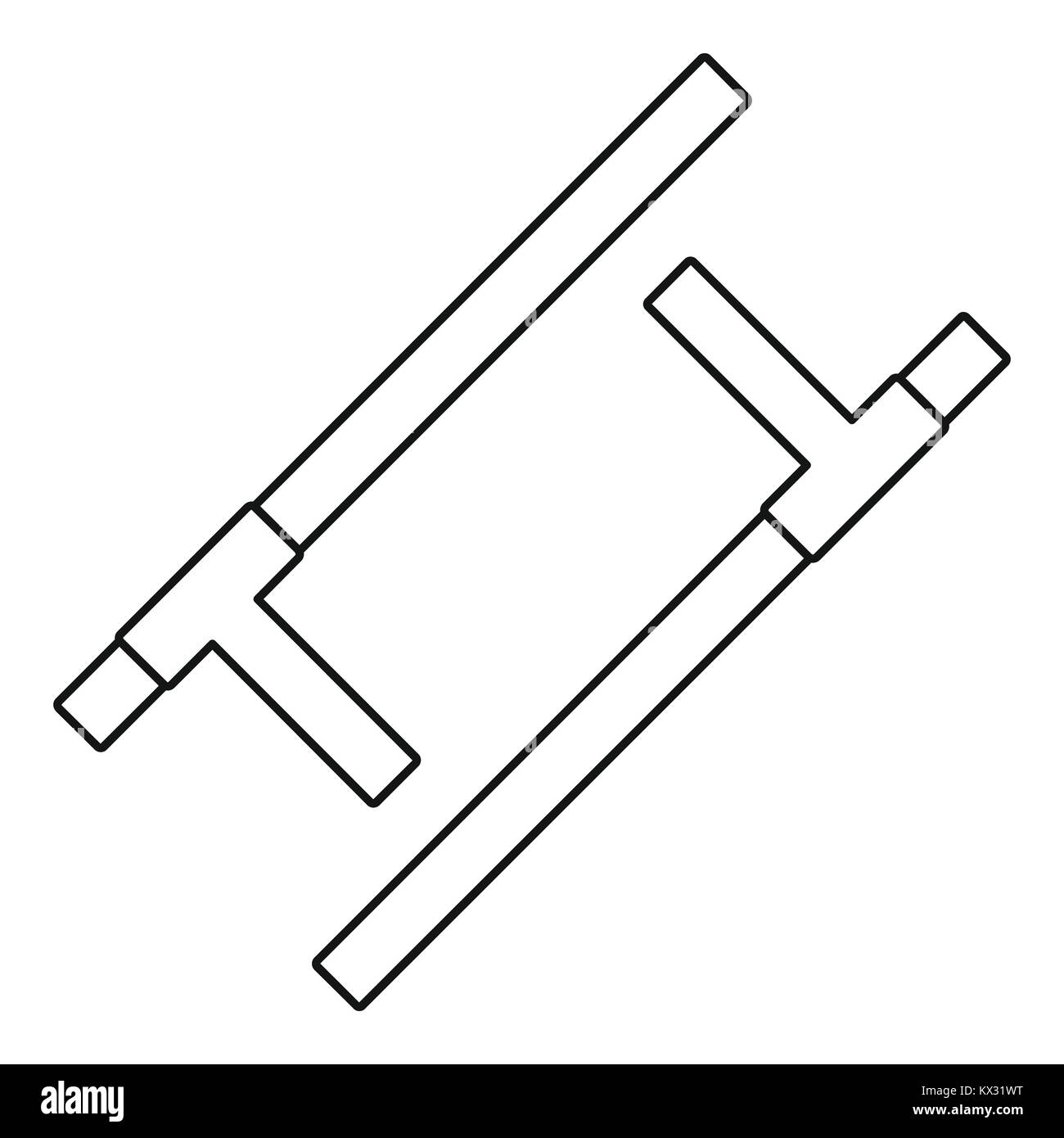 Tonfa Waffensymbol, outline Style Alamy