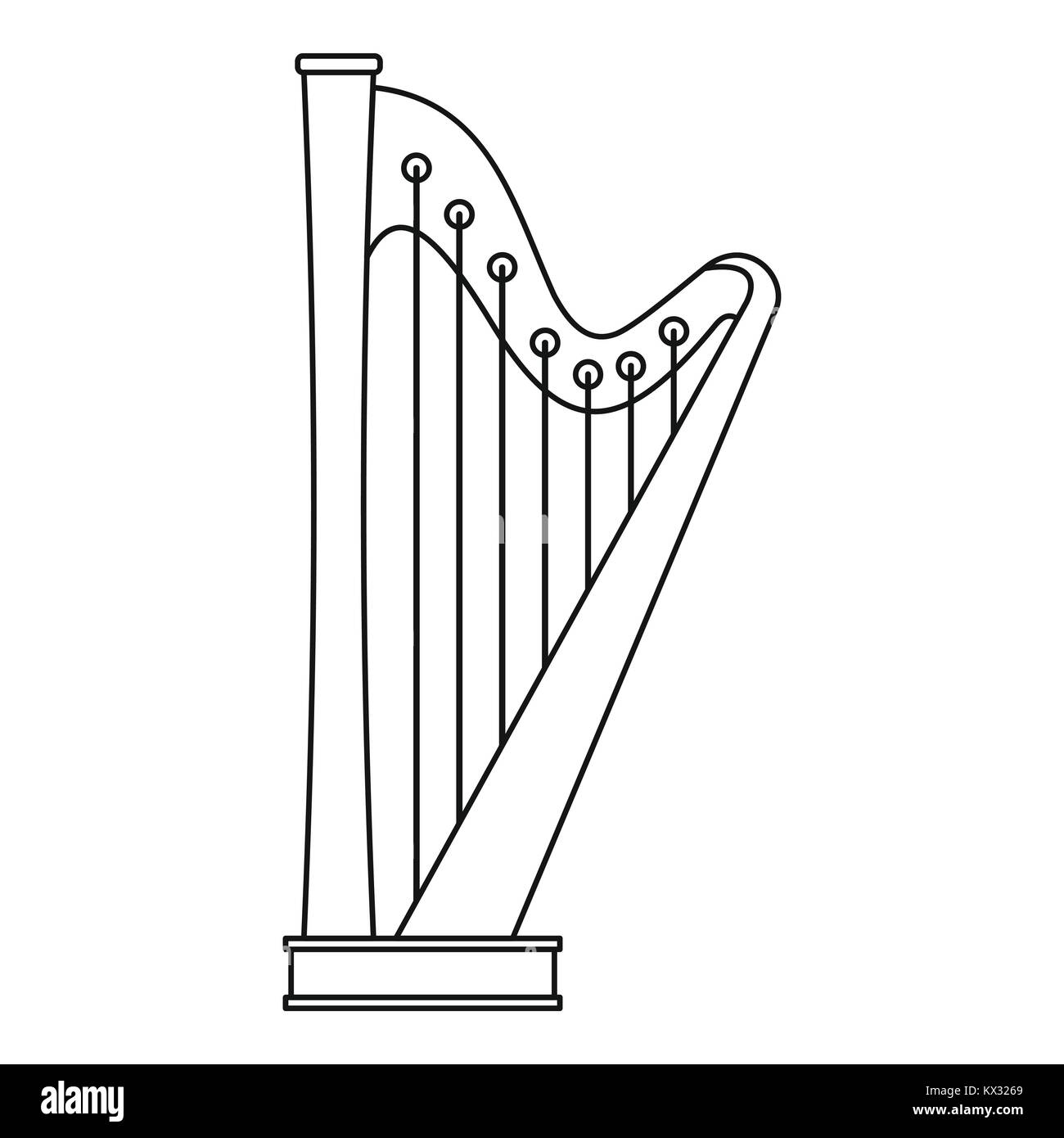 Harfe Symbol, outline Style Stock-Vektorgrafik - Alamy