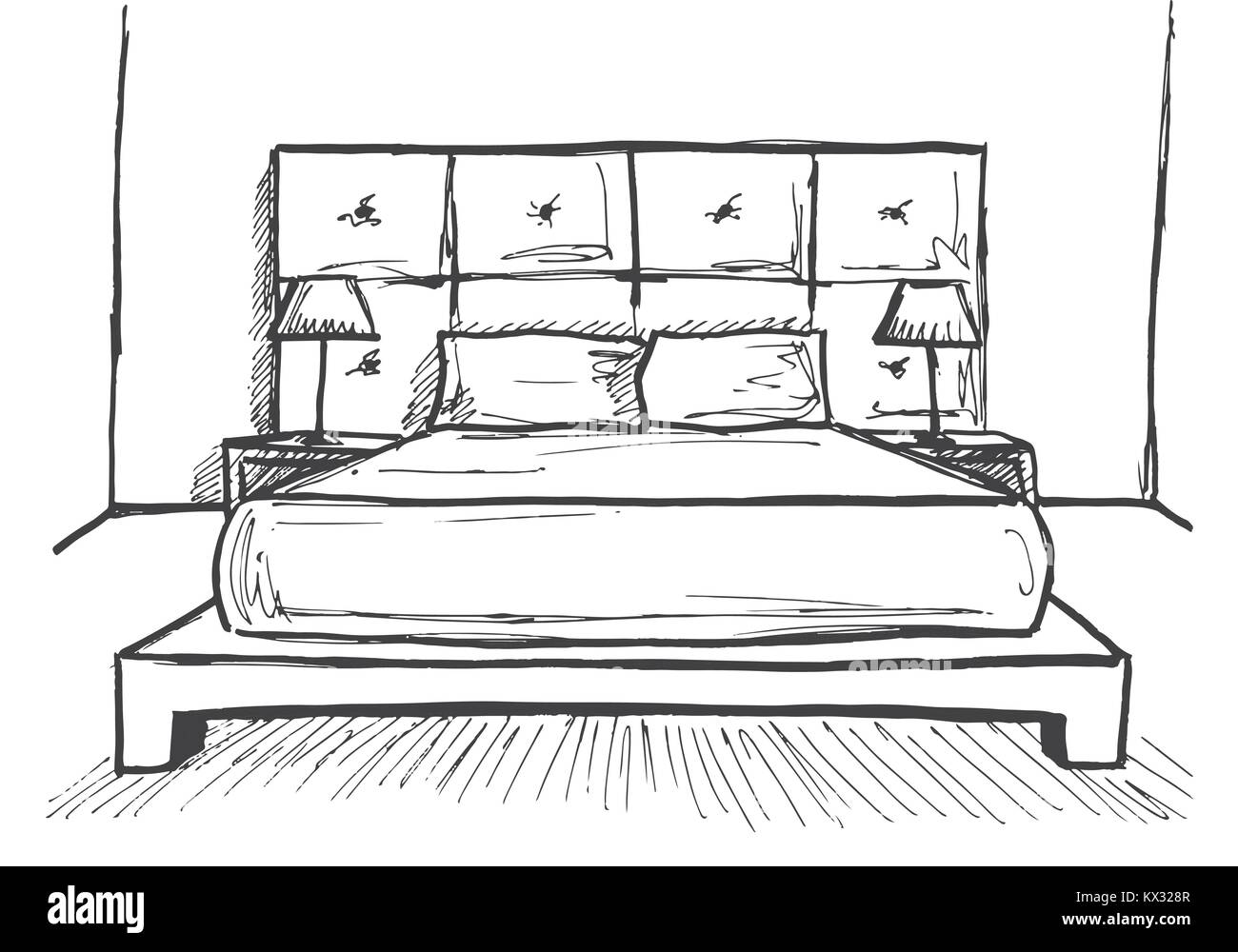 3d Room Line Drawing Stockfotos 3d Room Line Drawing
