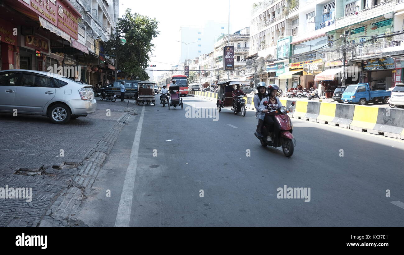 Charles de Gaulle Boulevard Street Szenen Phnom Penh Kambodscha Südostasien jan 2018 Stockfoto