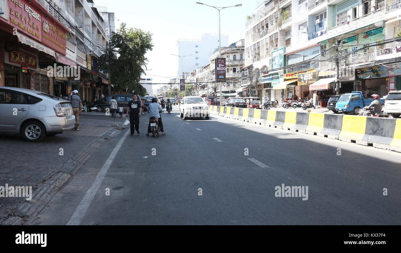 Charles de Gaulle Boulevard Street Szenen Phnom Penh Kambodscha Südostasien jan 2018 Stockfoto