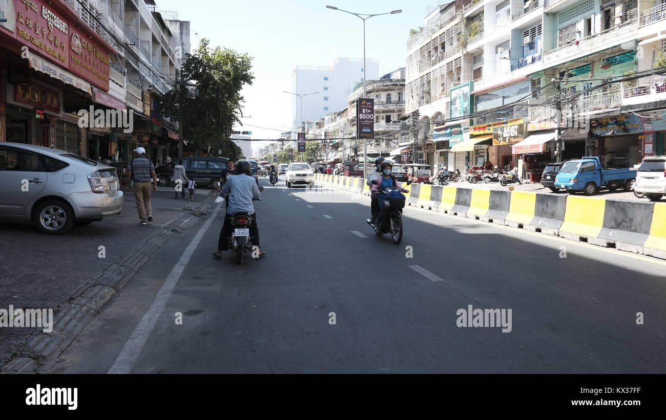 Charles de Gaulle Boulevard Street Szenen Phnom Penh Kambodscha Südostasien jan 2018 Stockfoto