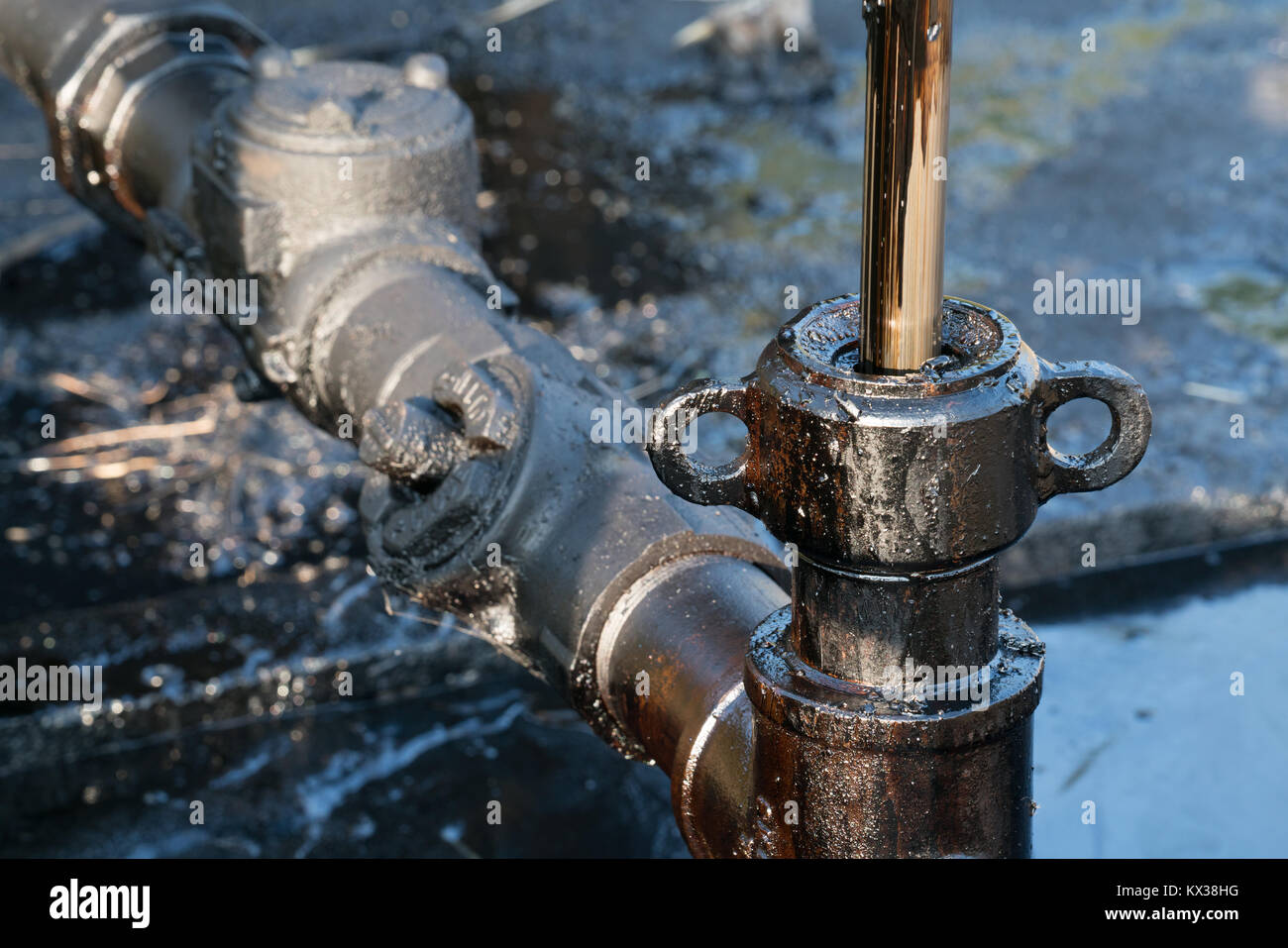 Pumpen Einheit wie der Ölpumpe auf eine gut Stockfoto